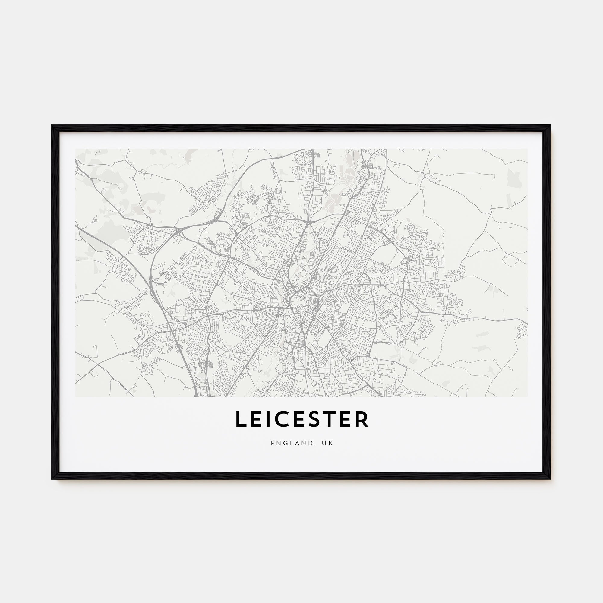 Leicester Map Landscape Poster