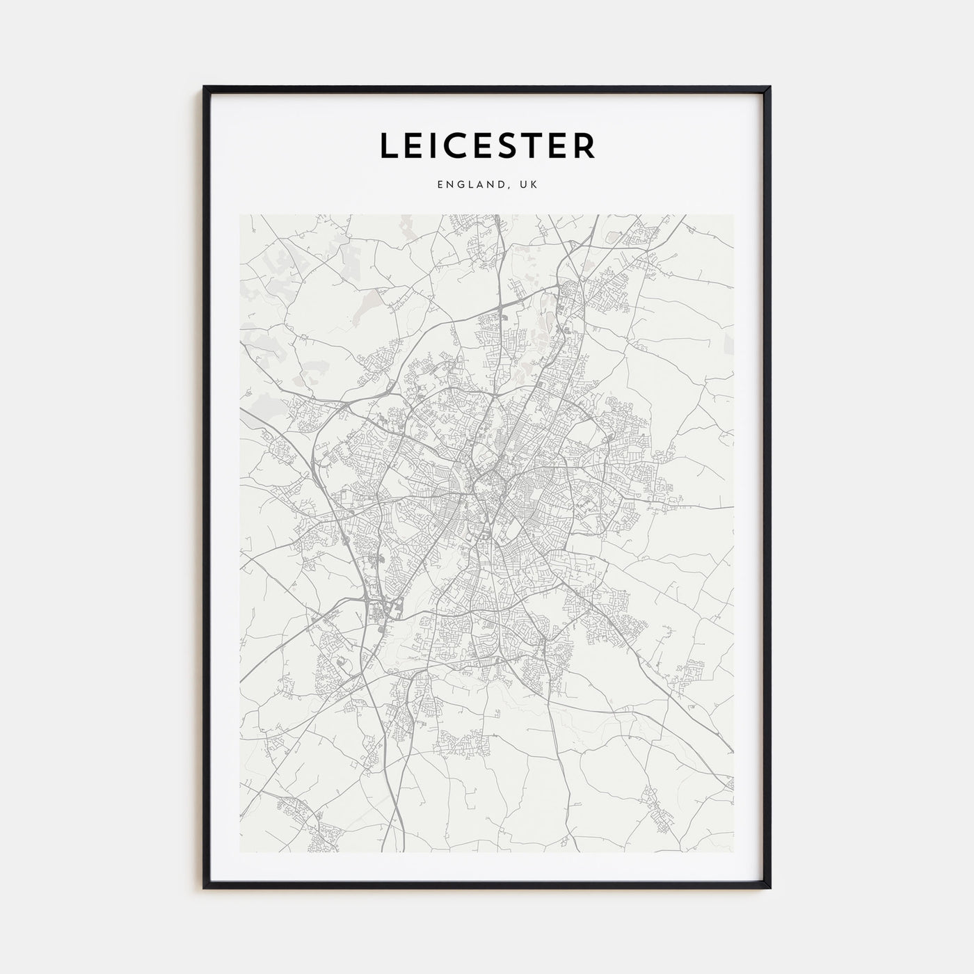 Leicester Map Portrait Poster