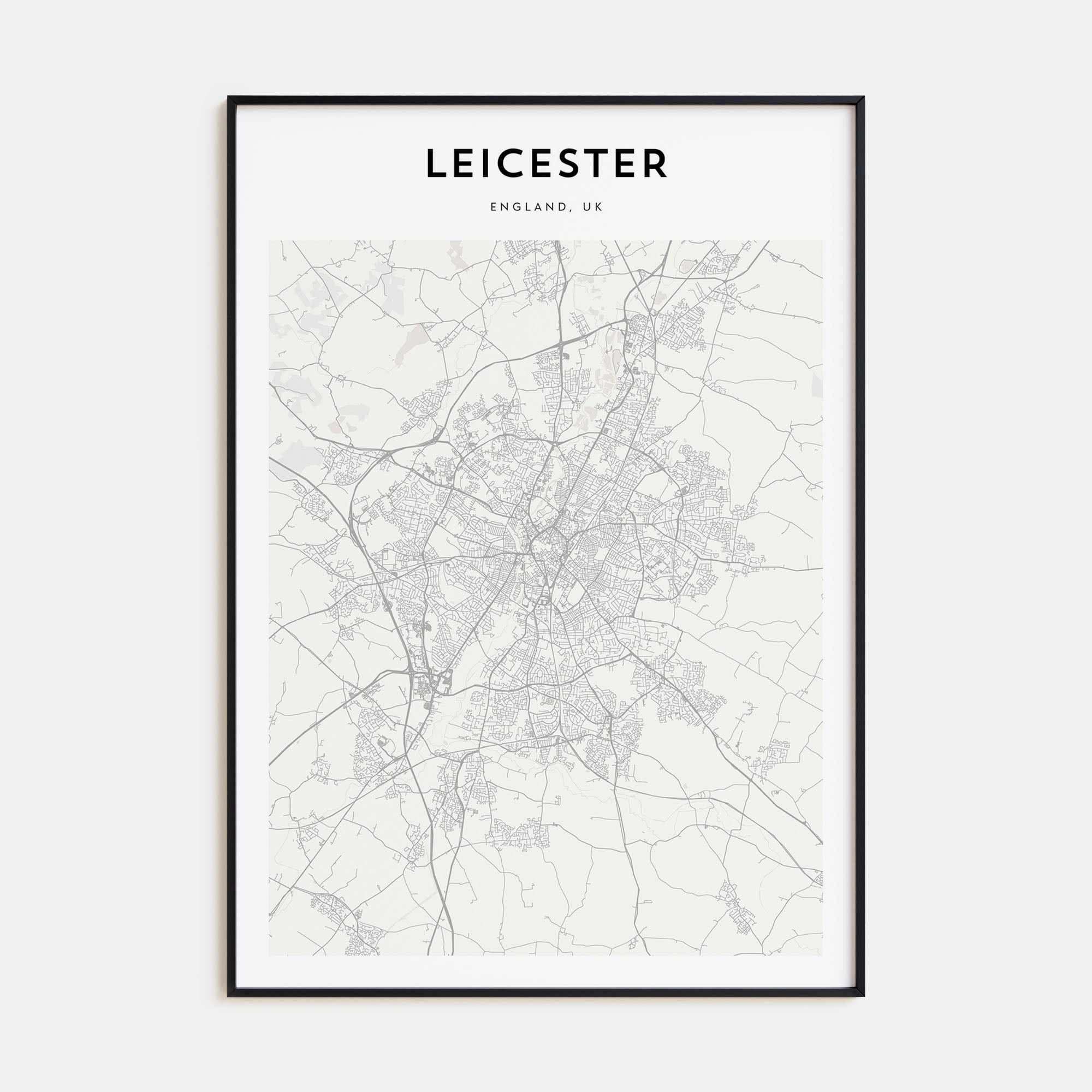 Leicester Map Portrait Poster