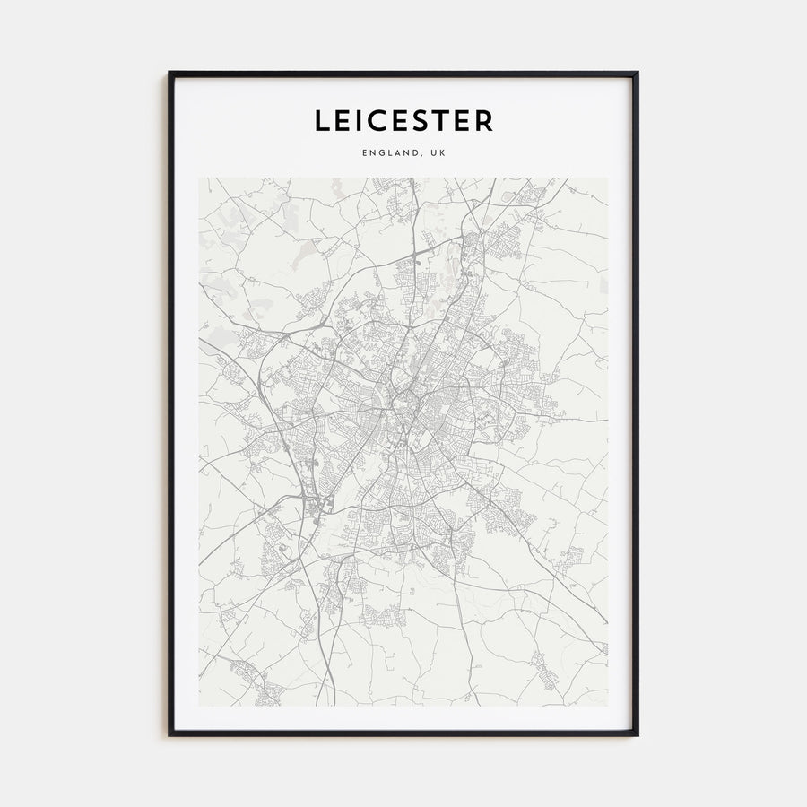 Leicester Map Portrait Poster
