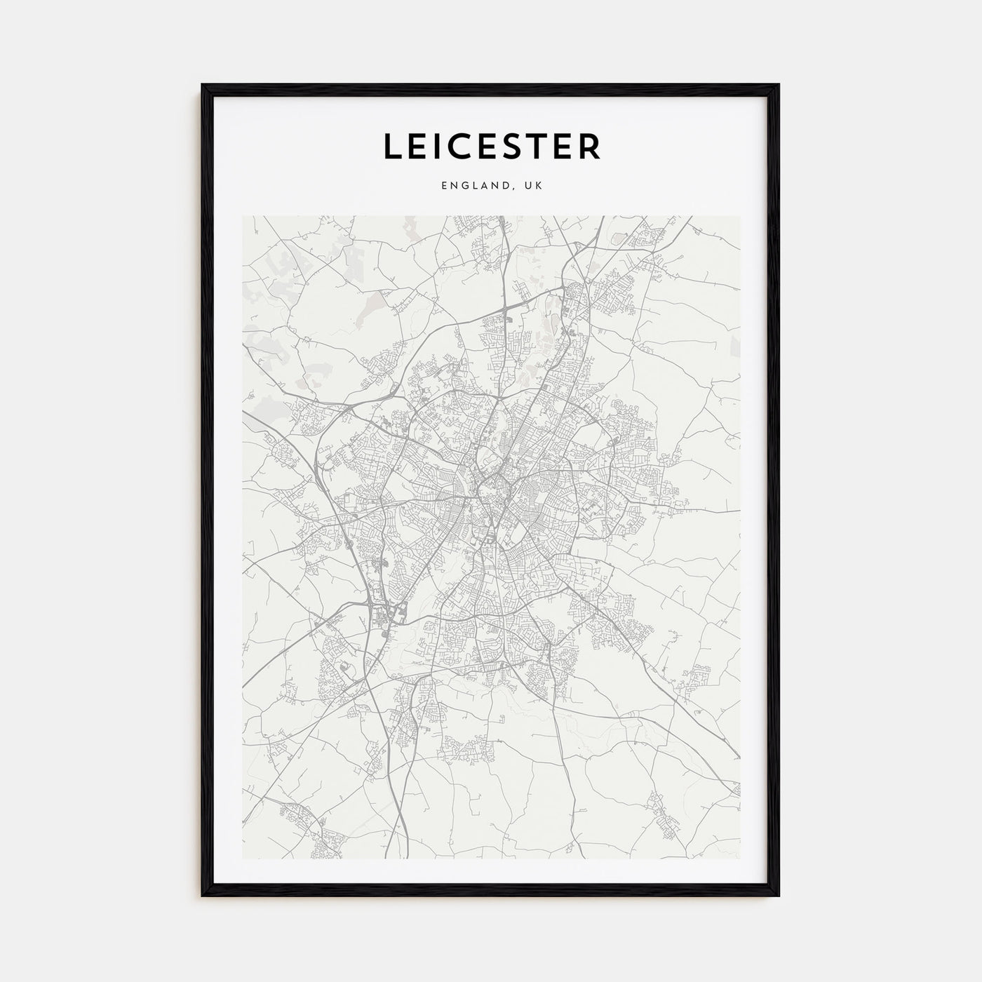 Leicester Map Portrait Poster