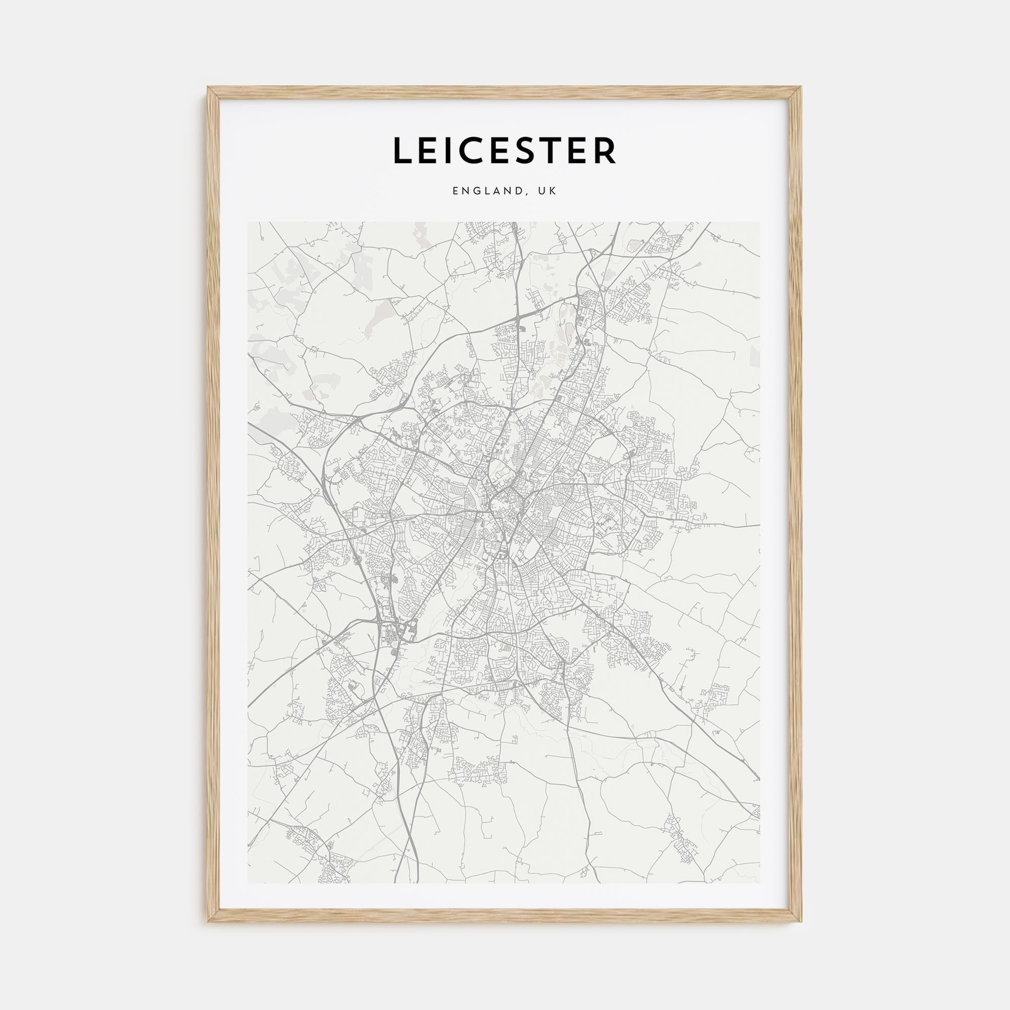 Leicester Map Portrait Poster