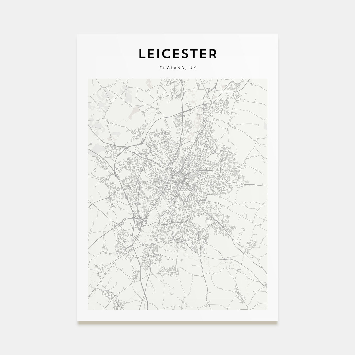 Leicester Map Portrait Poster