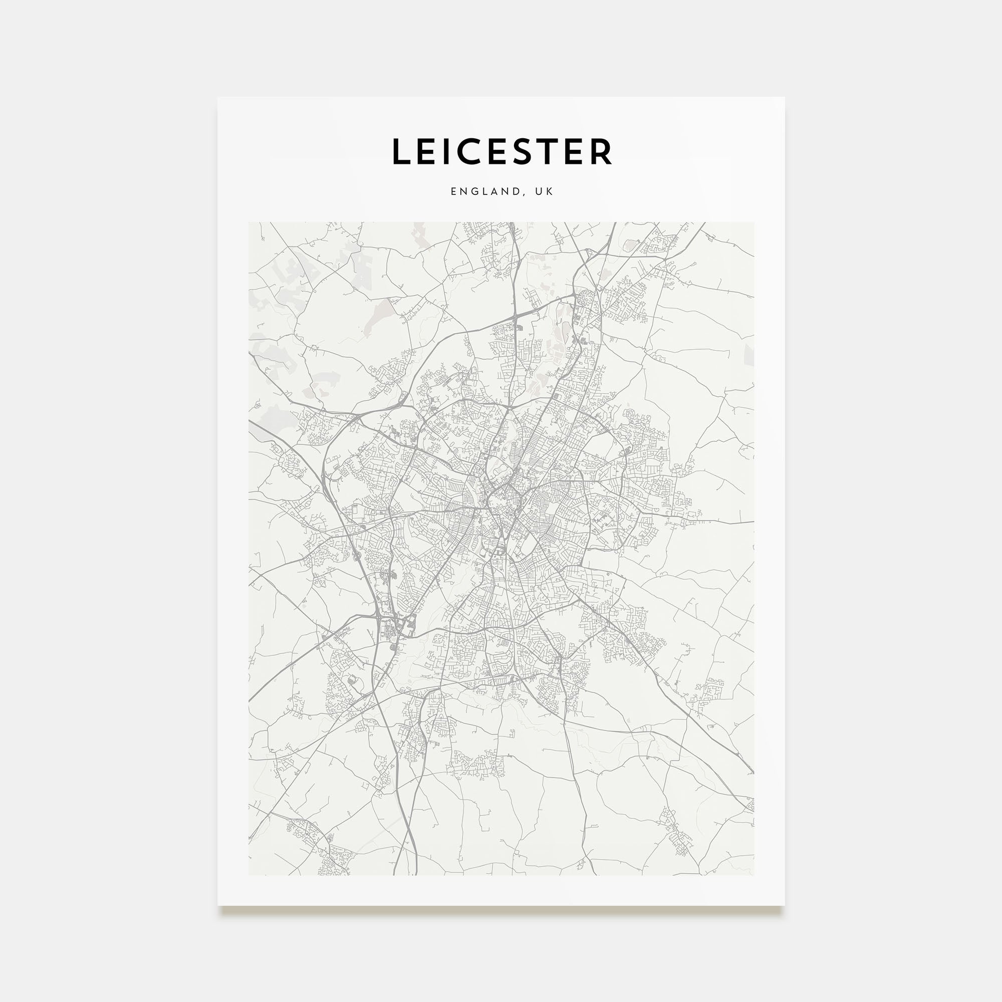 Leicester Map Portrait Poster