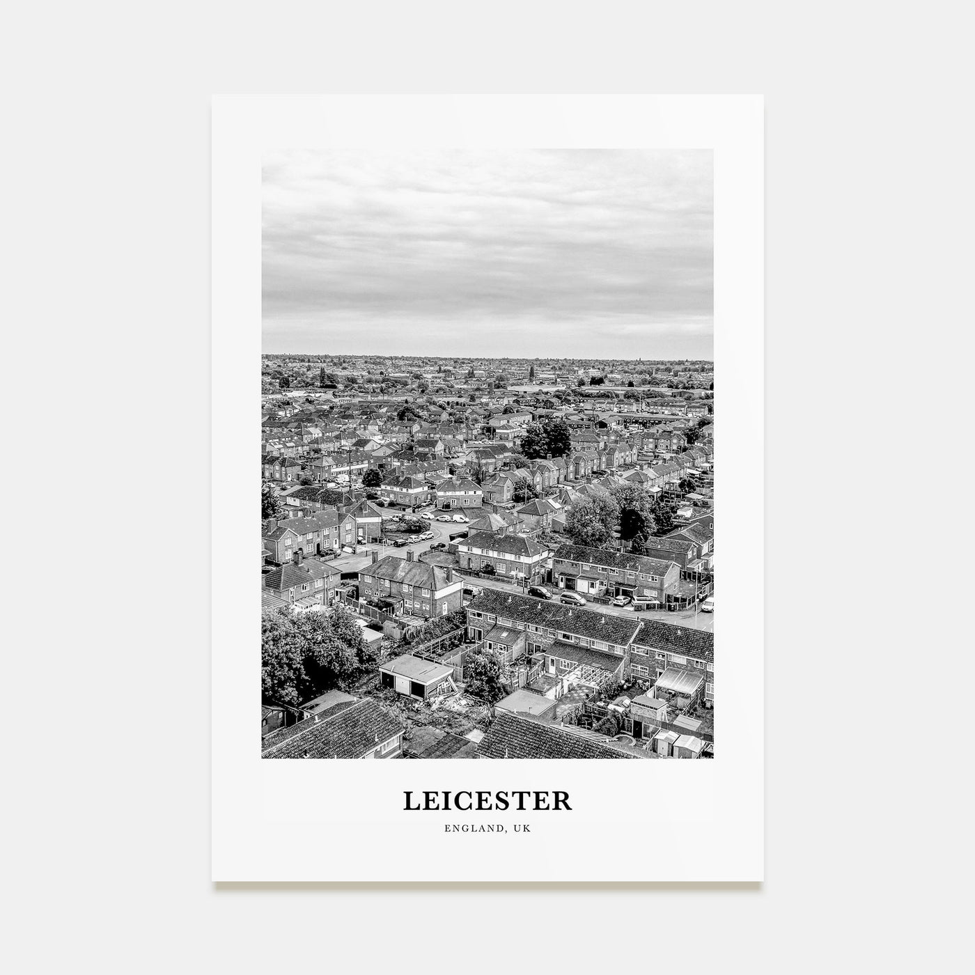 Leicester Portrait B&W Poster