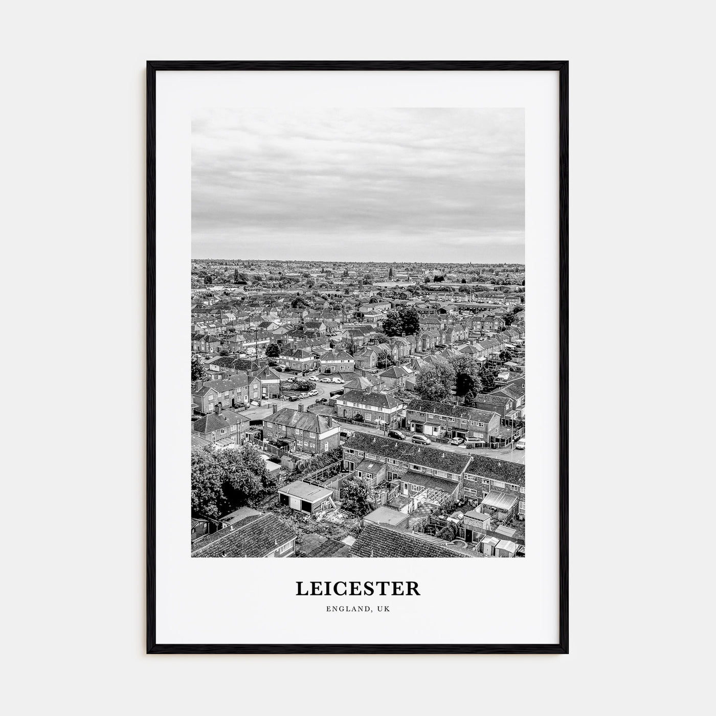 Leicester Portrait B&W Poster