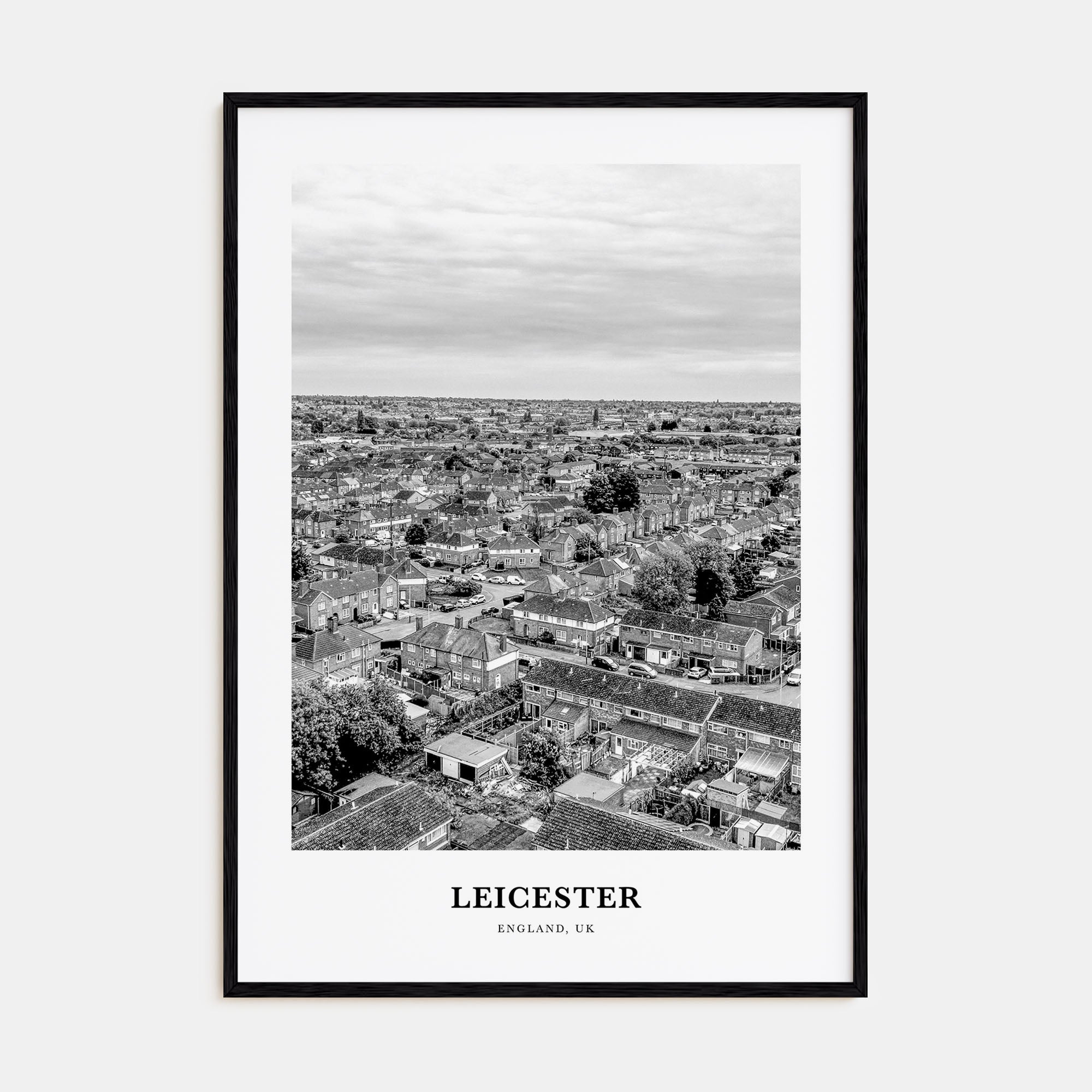 Leicester Portrait B&W Poster
