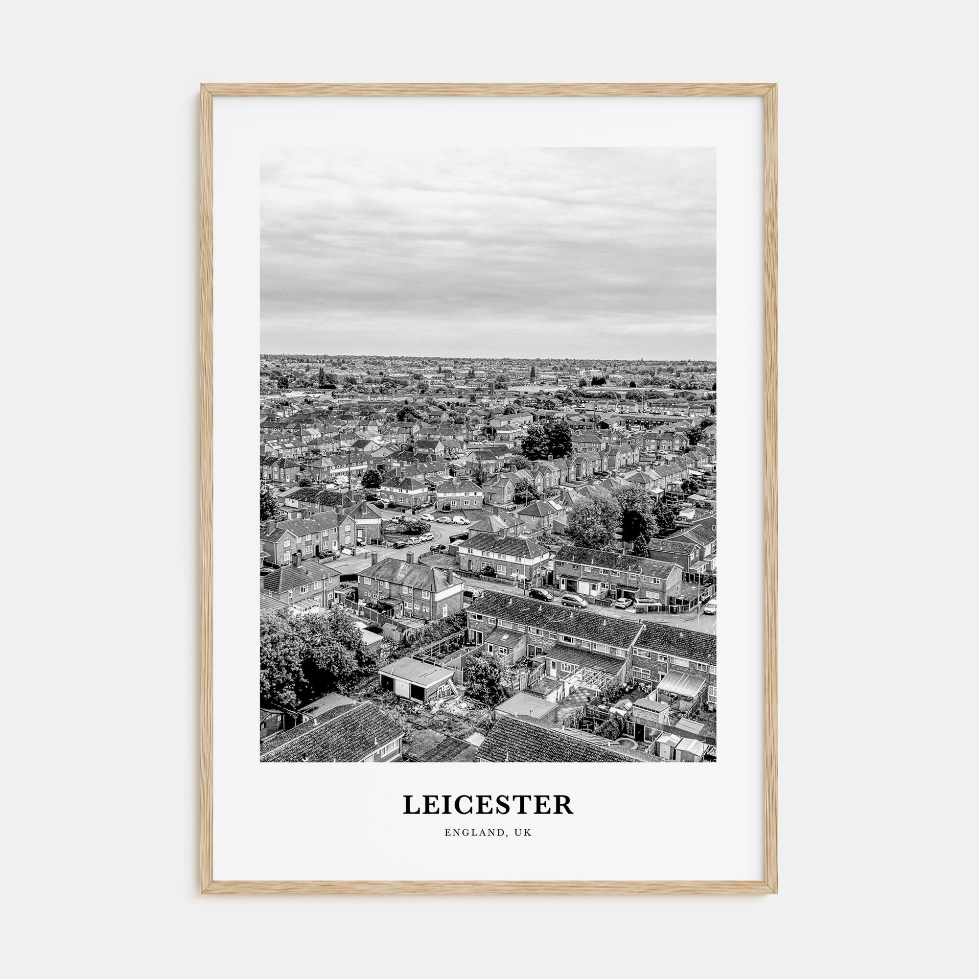 Leicester Portrait B&W Poster