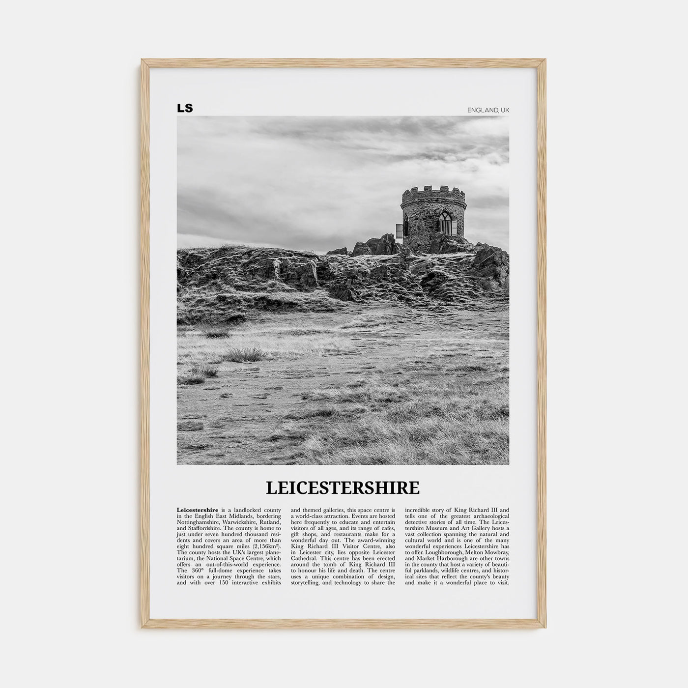 Leicestershire Travel B&W Poster
