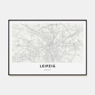 Leipzig Map Landscape Poster