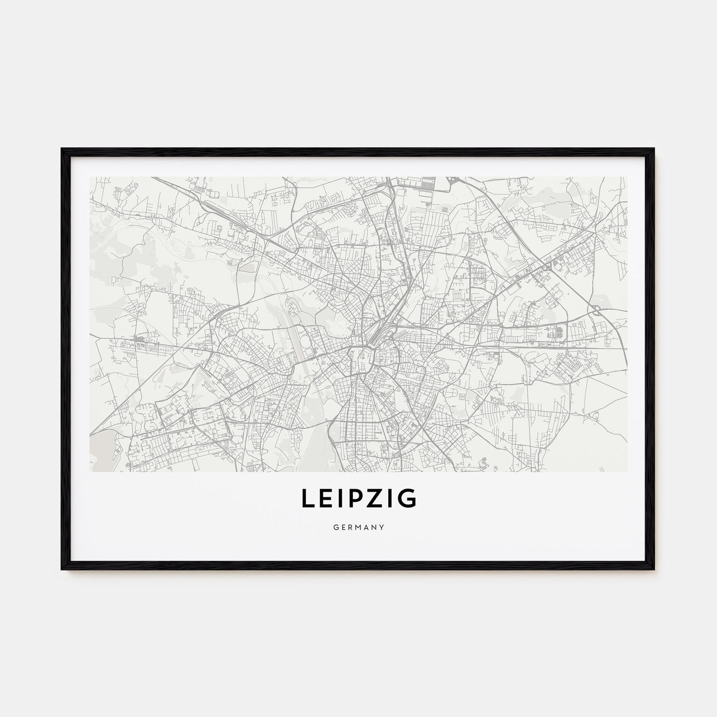 Leipzig Map Landscape Poster
