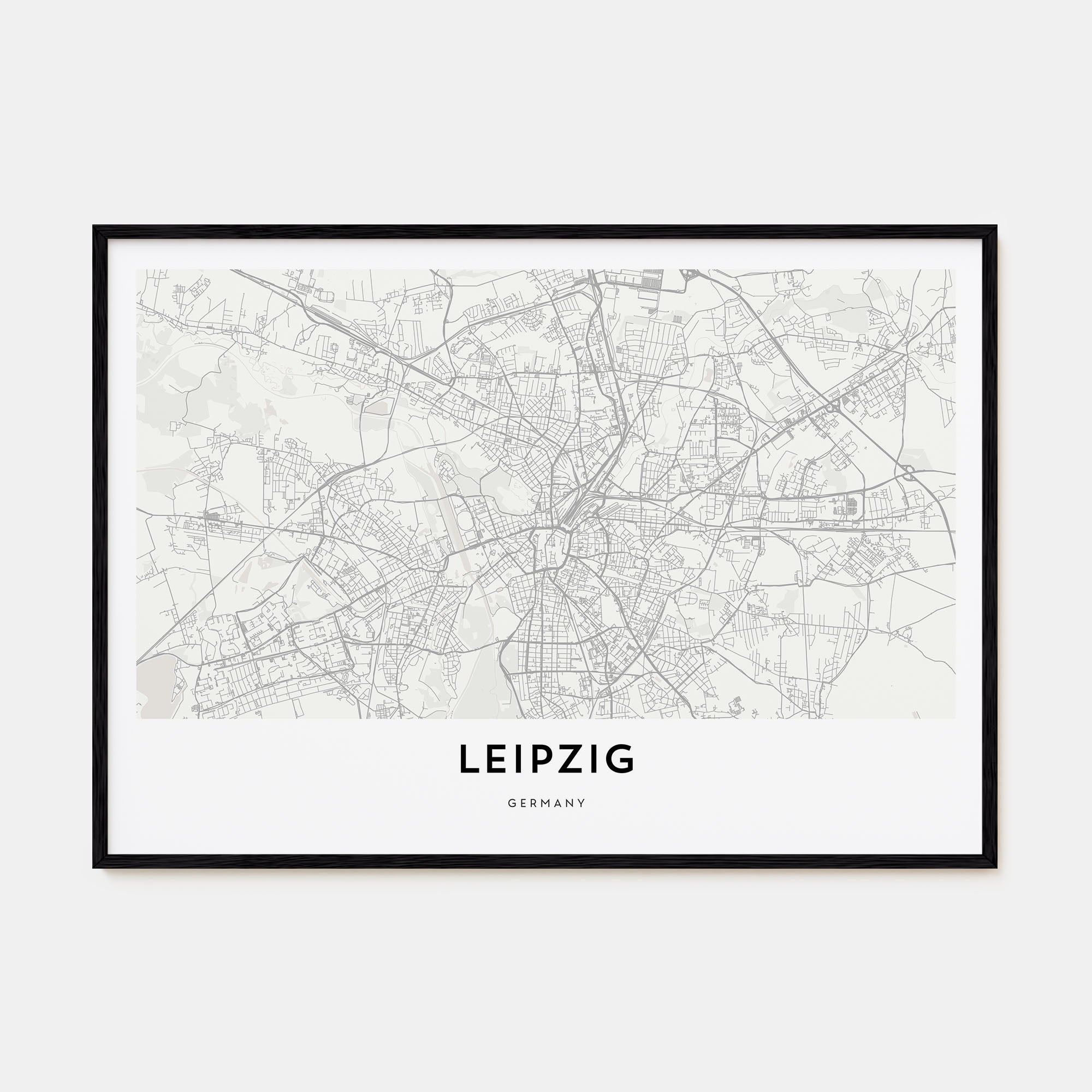 Leipzig Map Landscape Poster
