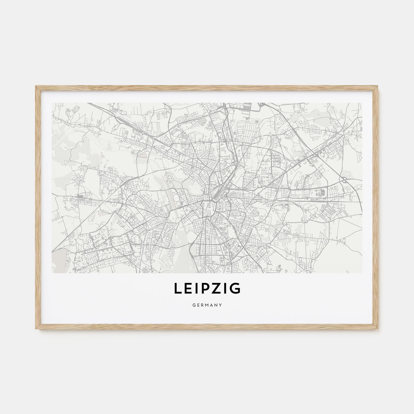 Leipzig Map Landscape Poster