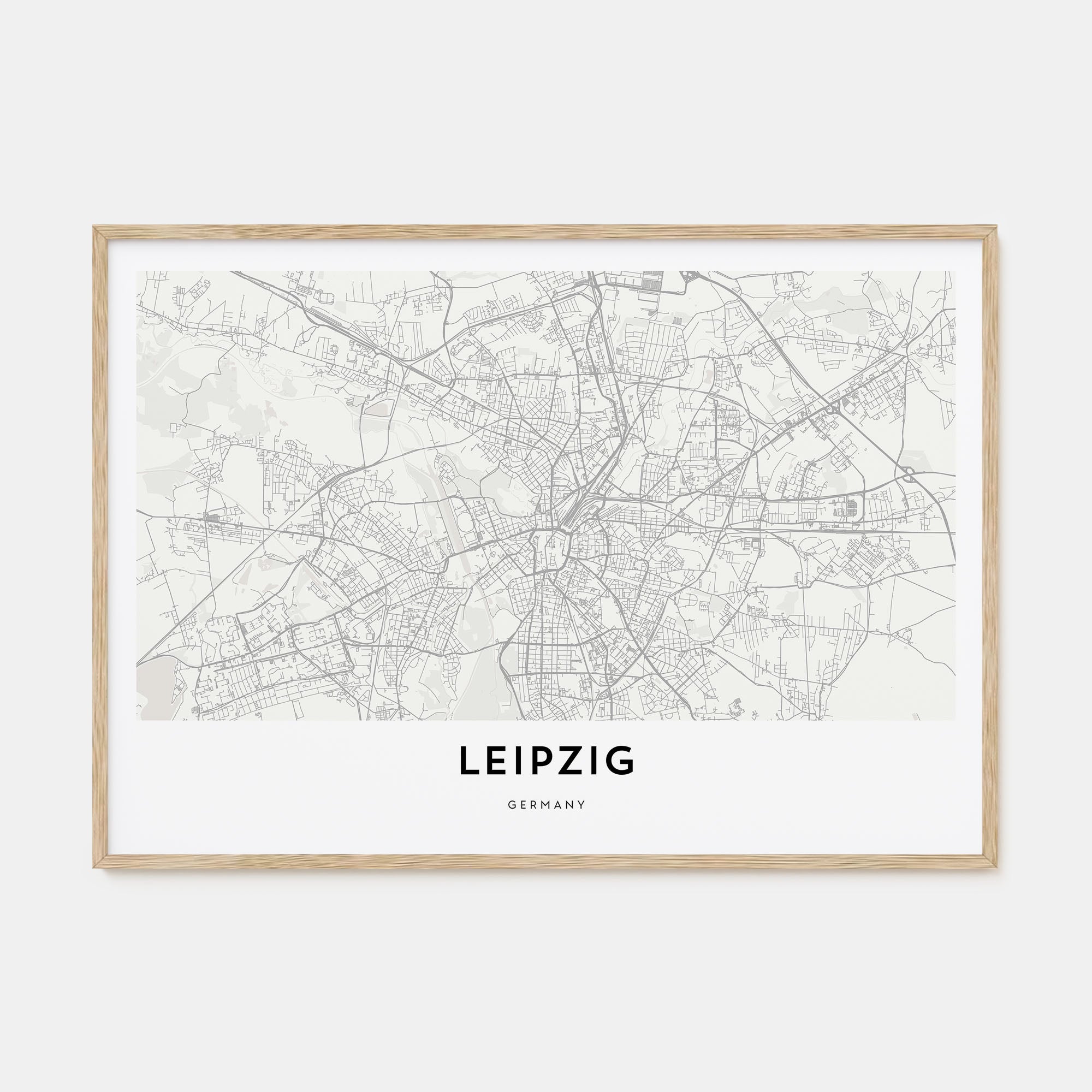 Leipzig Map Landscape Poster