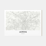 Leipzig Map Landscape Poster