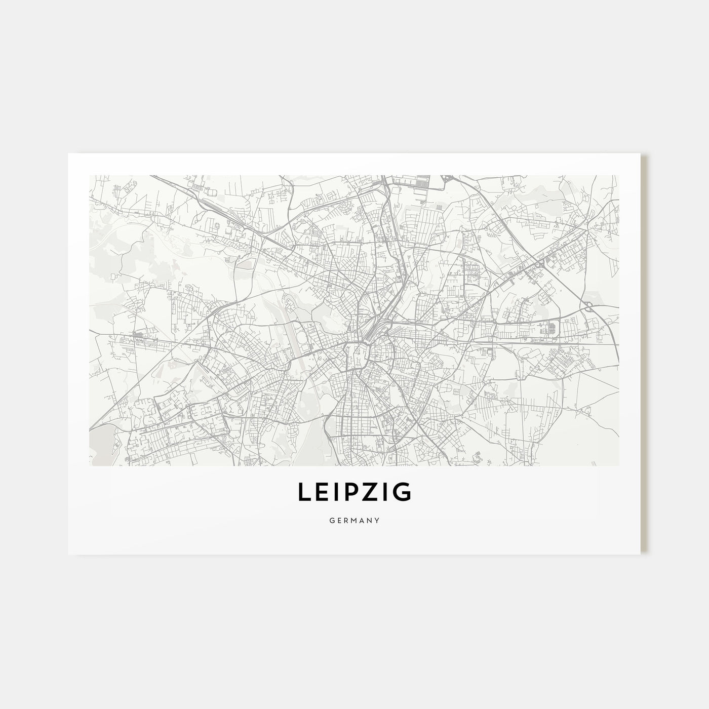 Leipzig Map Landscape Poster