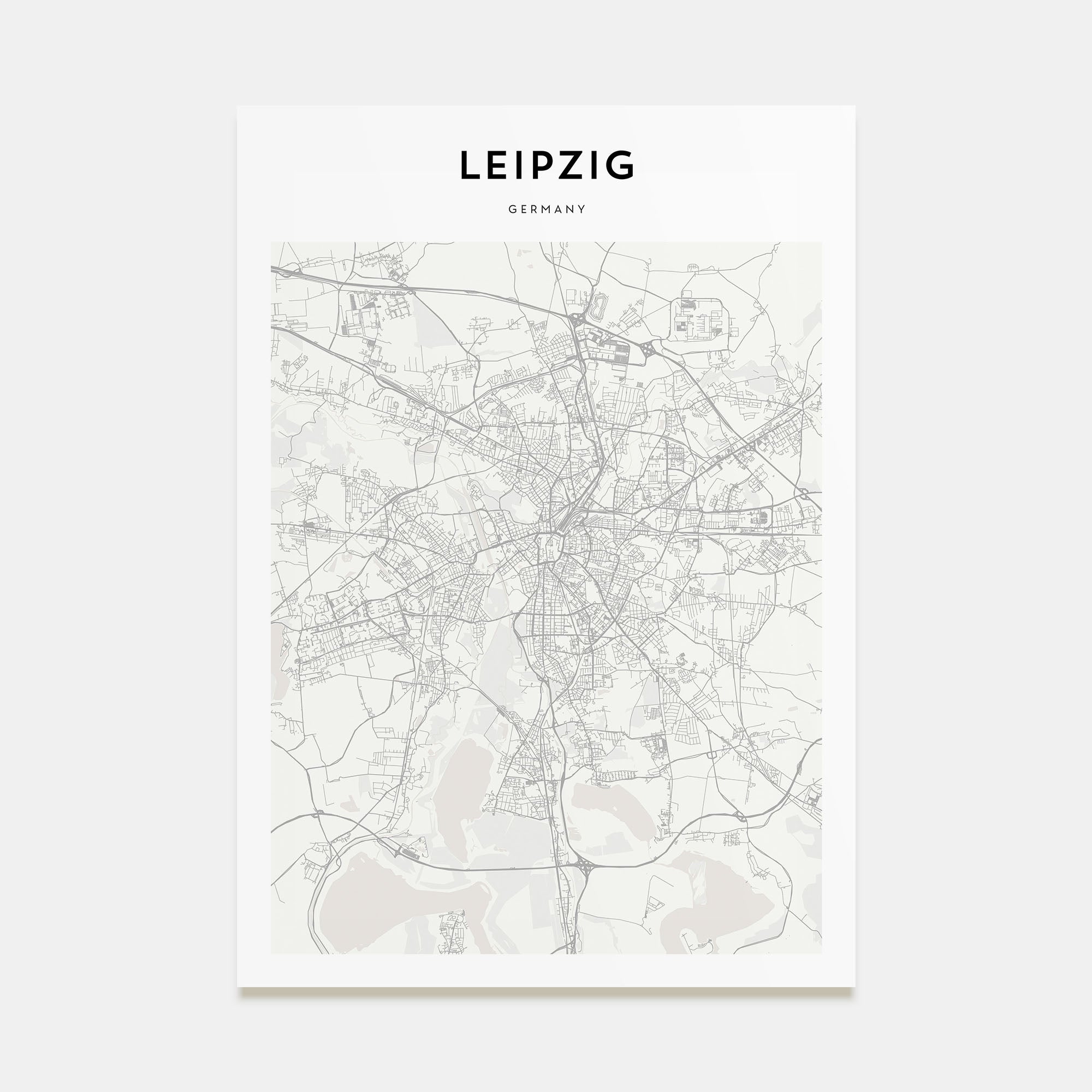 Leipzig Map Portrait Poster
