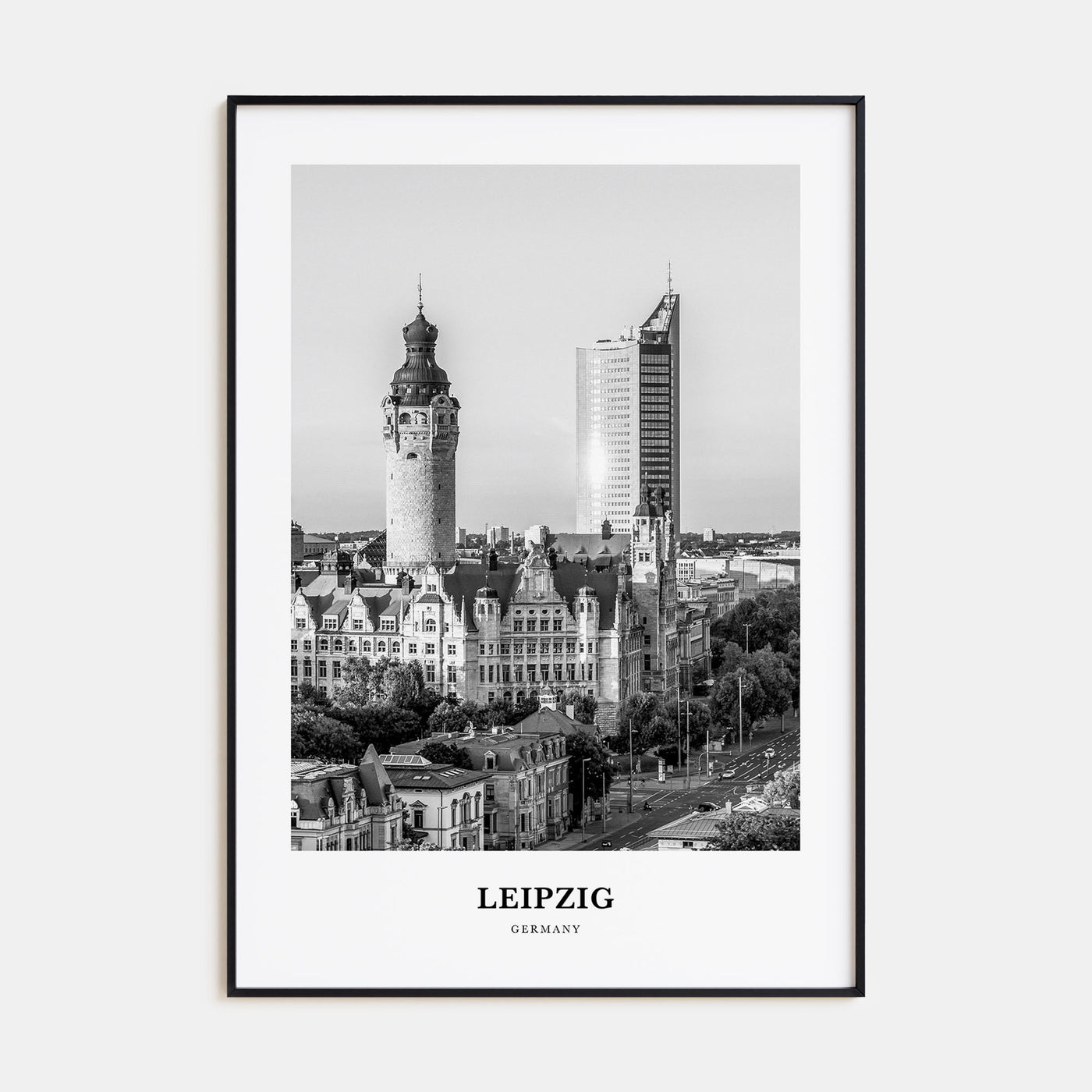 Leipzig Portrait B&W Poster