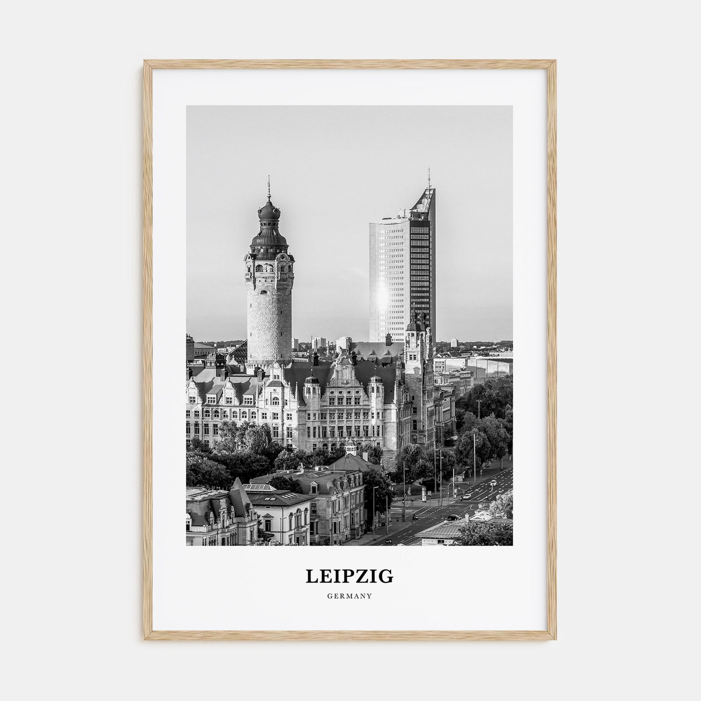 Leipzig Portrait B&W Poster
