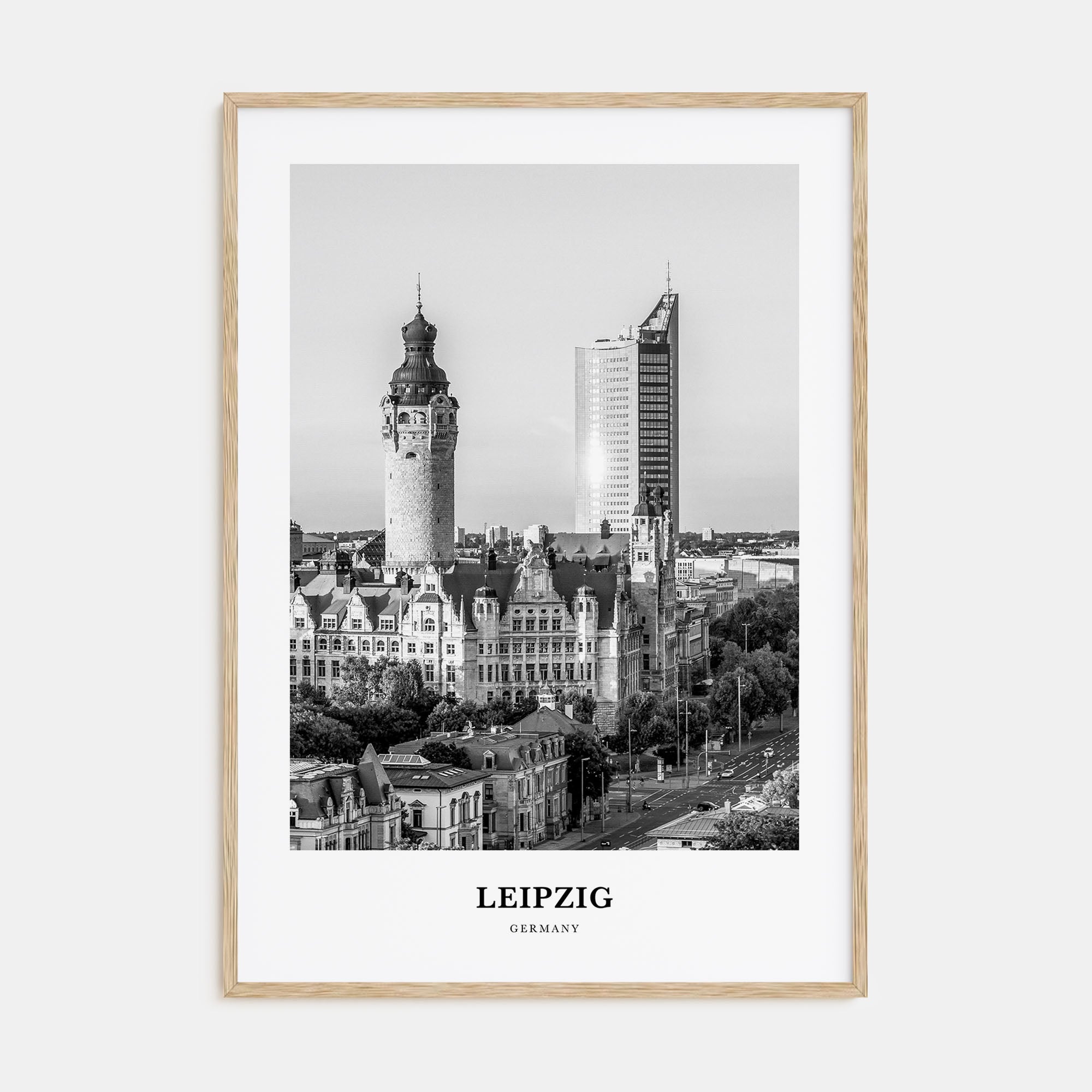 Leipzig Portrait B&W Poster