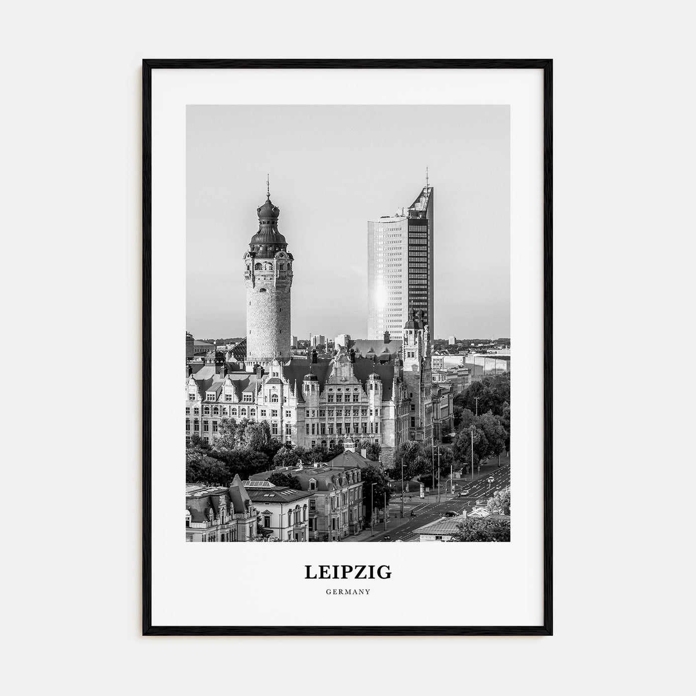 Leipzig Portrait B&W Poster