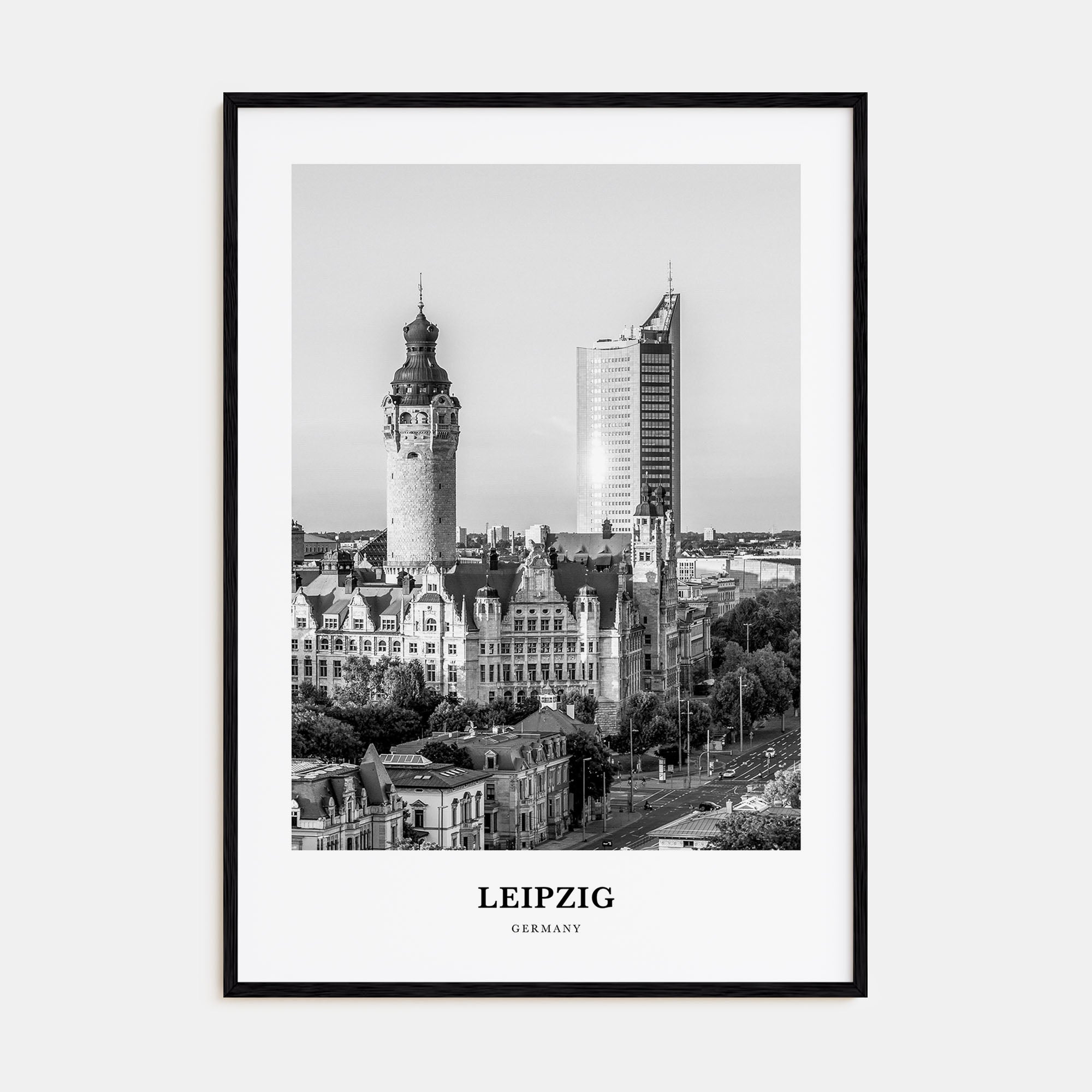 Leipzig Portrait B&W Poster