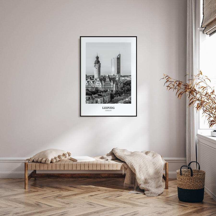 Leipzig Portrait B&W Poster