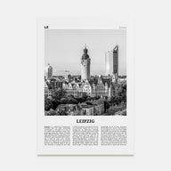 Leipzig Travel B&W Poster