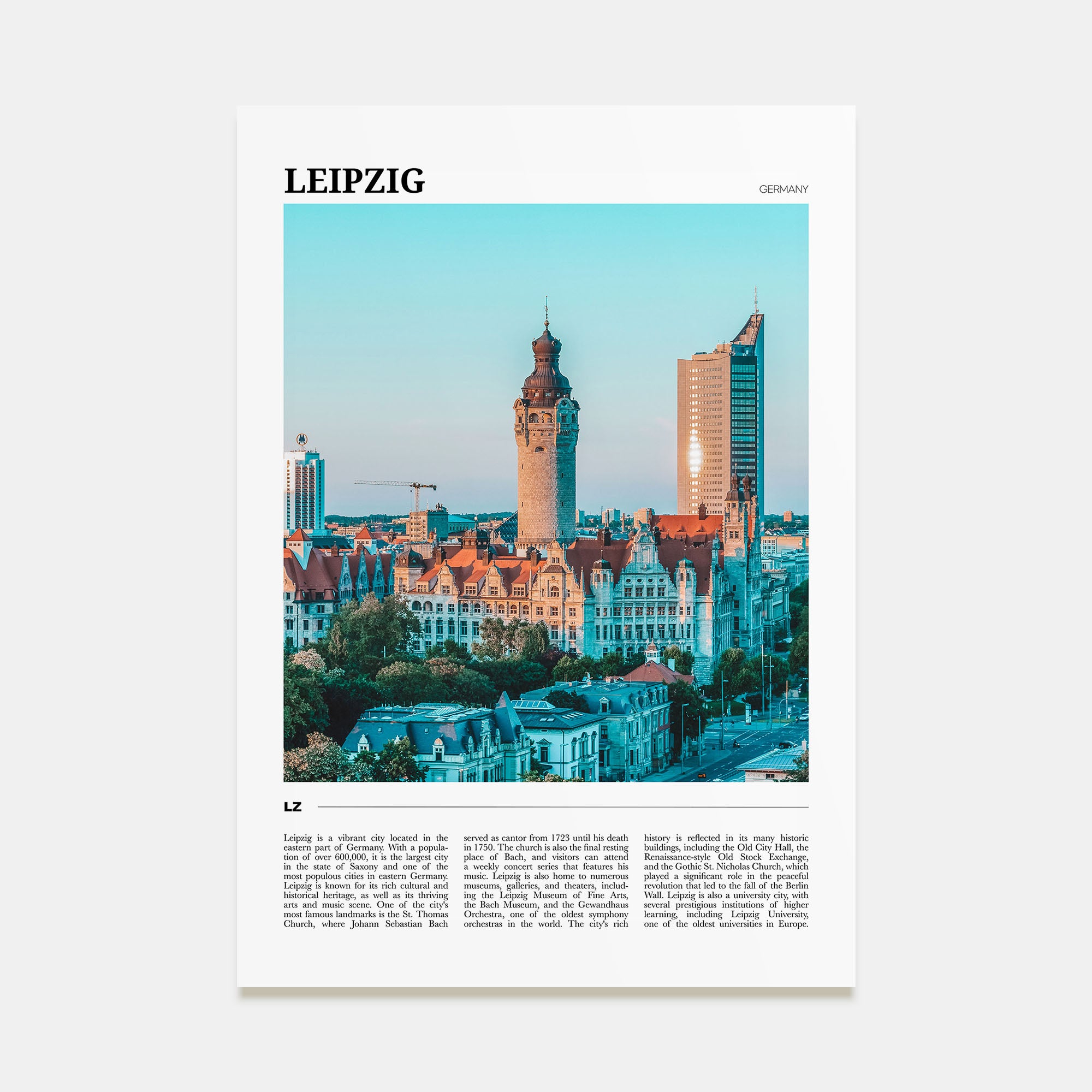 Leipzig Travel Color Poster