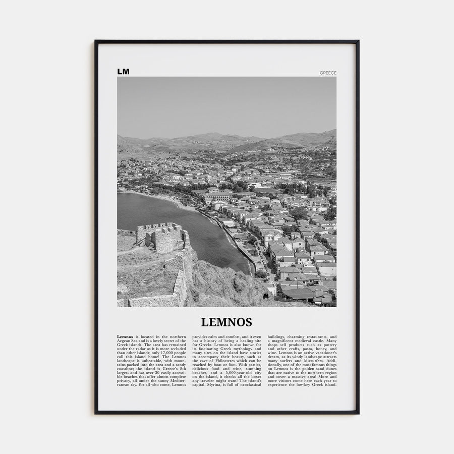 Lemnos Travel B&W Poster
