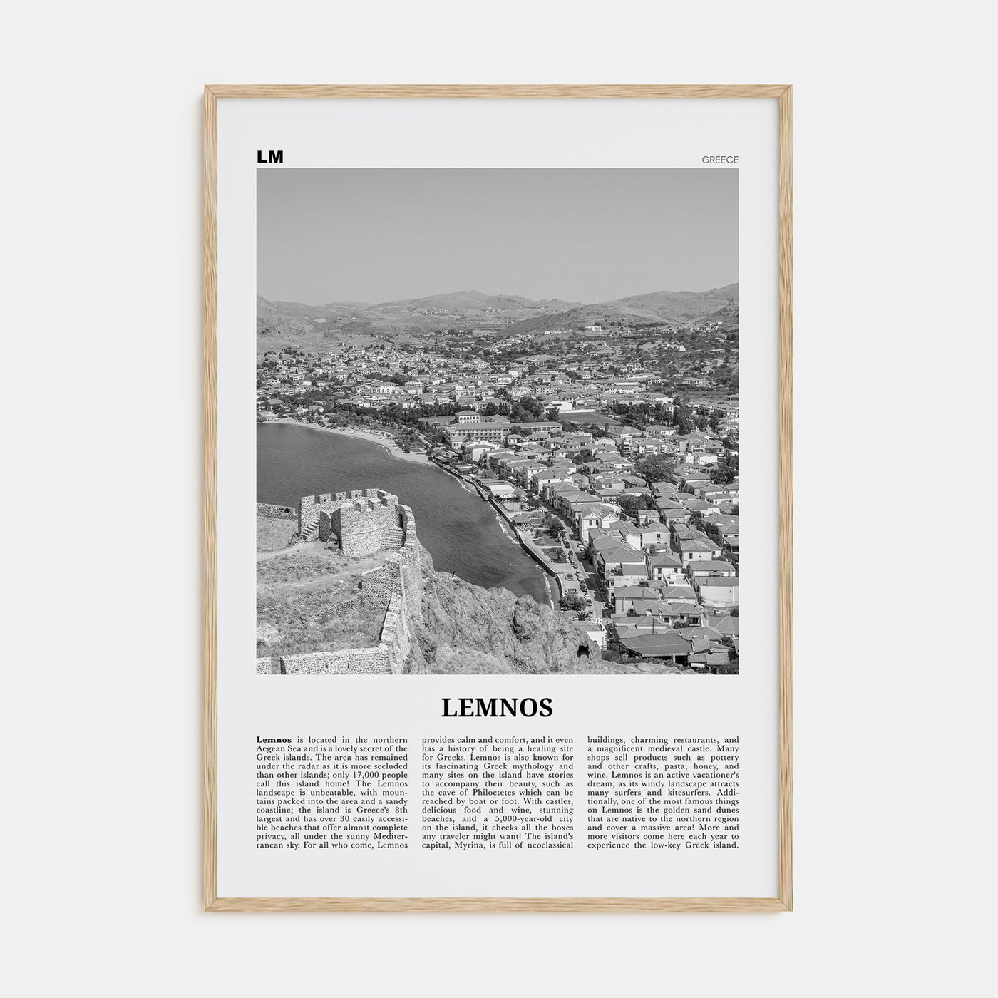 Lemnos Travel B&W Poster