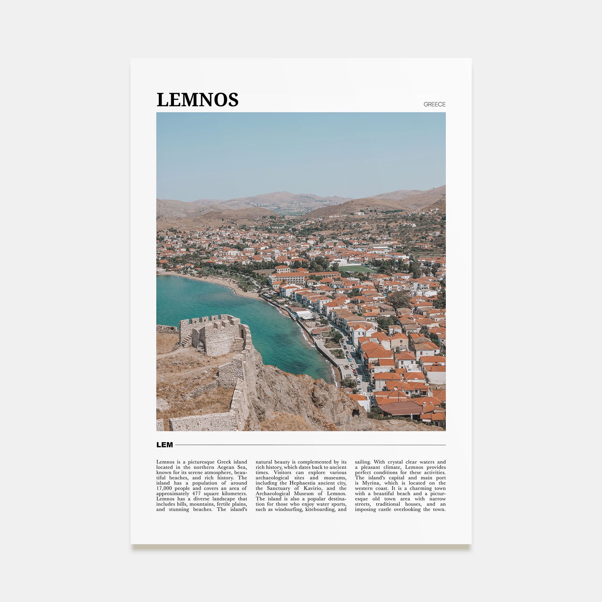 Lemnos Travel Color Poster