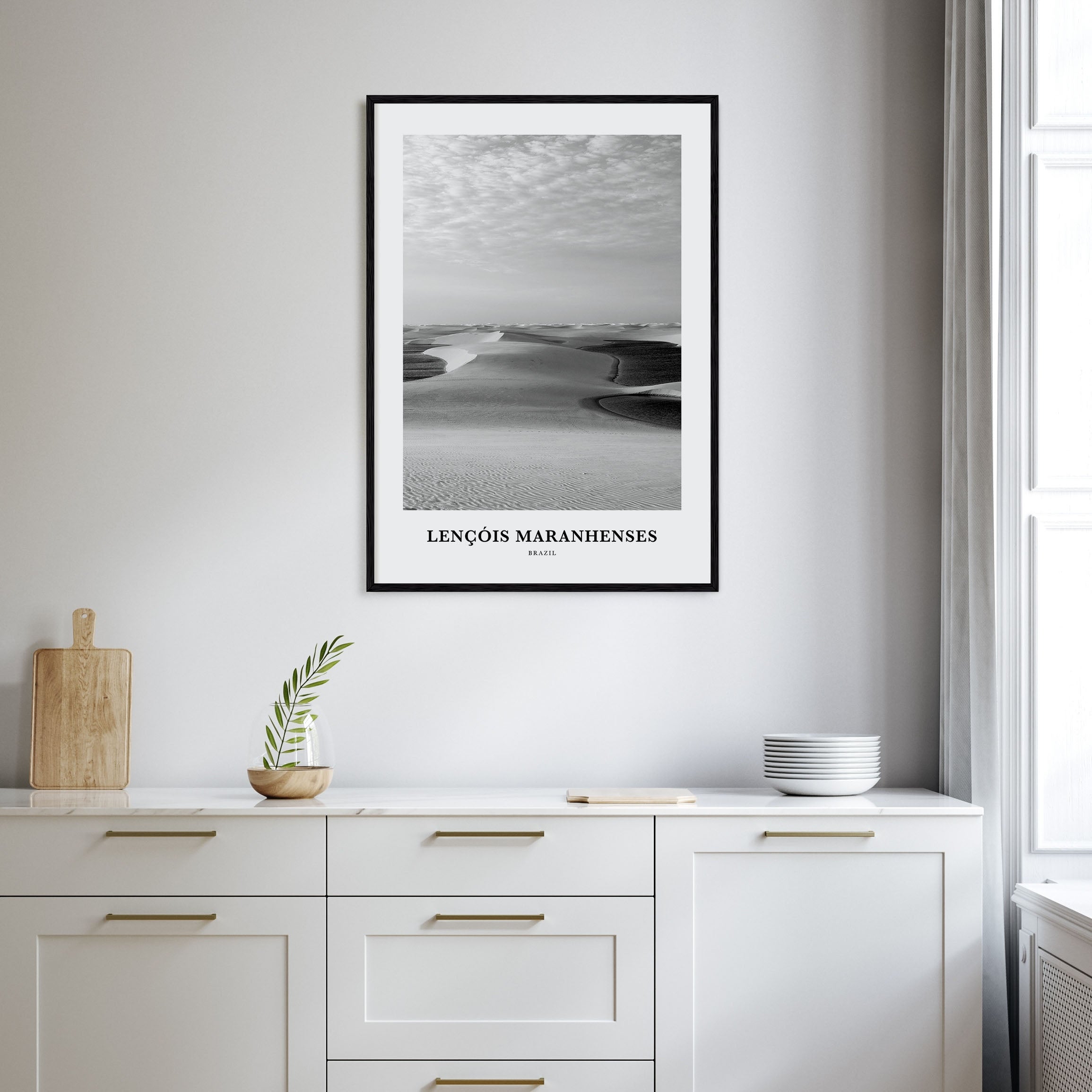 Lençóis Maranhenses Portrait B&W Poster