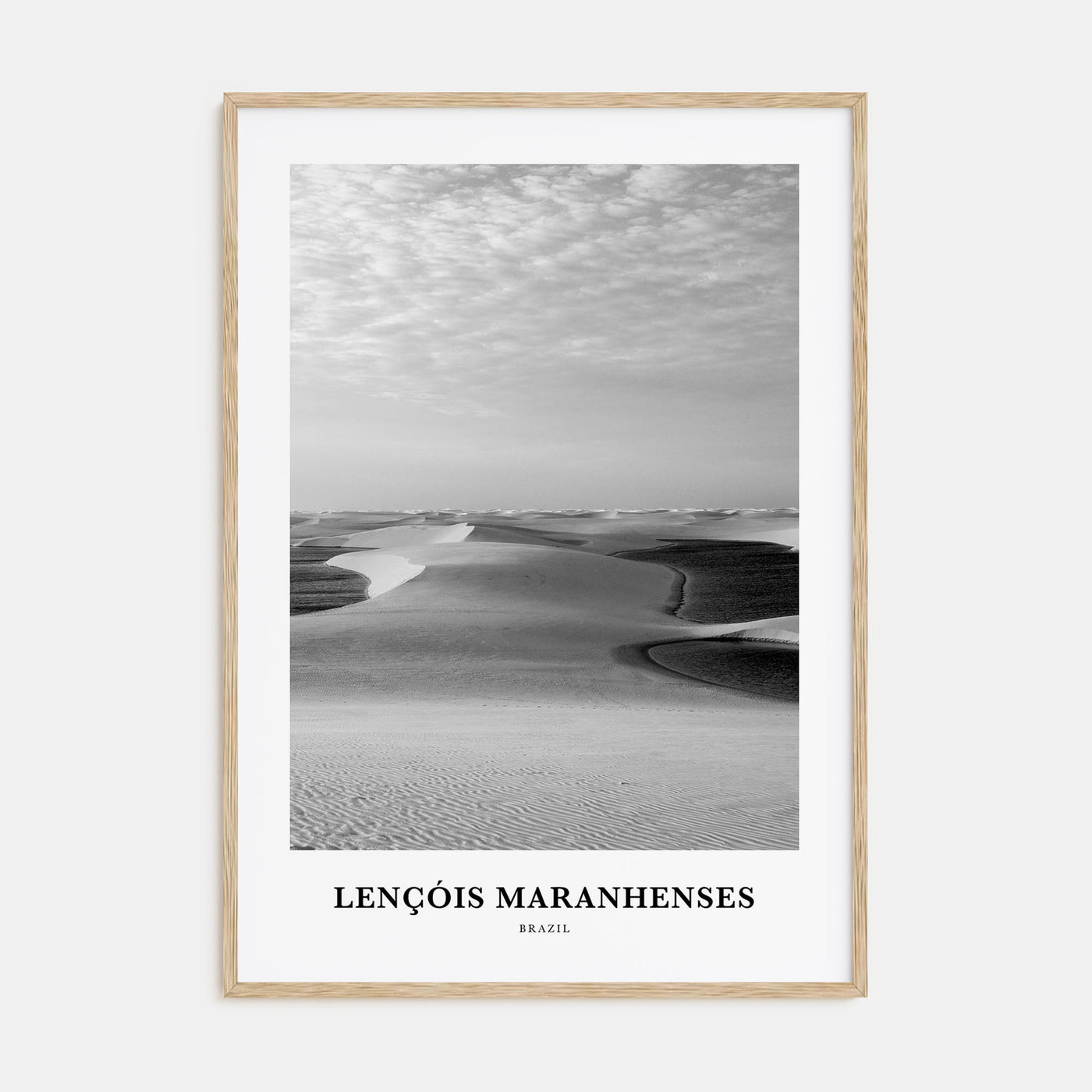 Lençóis Maranhenses Portrait B&W Poster