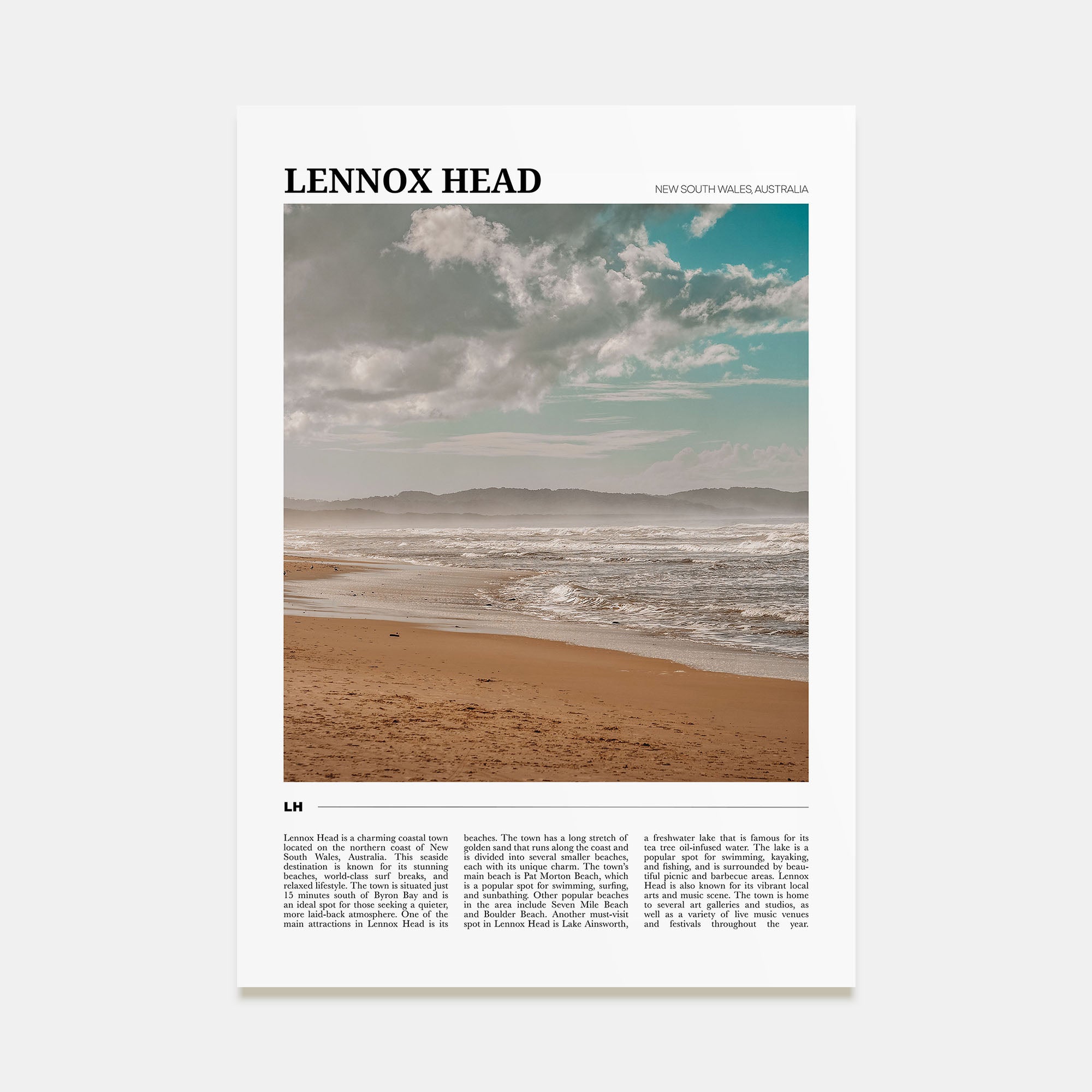 Lennox Head Travel Color Poster