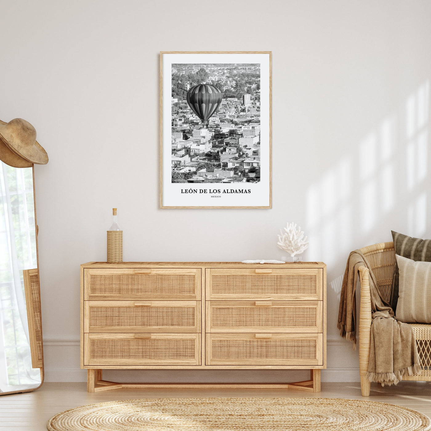 León de los Aldamas Portrait B&W Poster