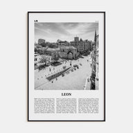 Leon, Spain Travel B&W Poster