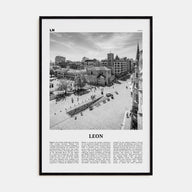 Leon, Spain Travel B&W Poster