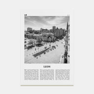 Leon, Spain Travel B&W Poster