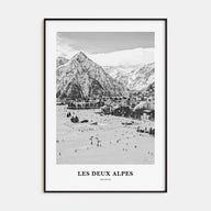 Les Deux Alpes Portrait B&W Poster