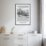 Les Deux Alpes Portrait B&W Poster