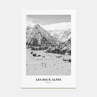 Les Deux Alpes Portrait B&W Poster