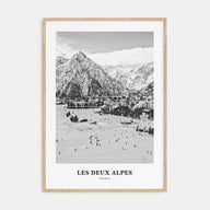 Les Deux Alpes Portrait B&W Poster