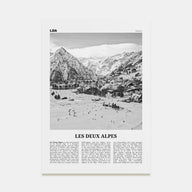 Les Deux Alpes Travel B&W Poster