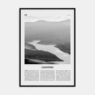 Lesotho Travel B&W Poster