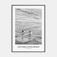 Leucadia State Beach Portrait B&W Poster