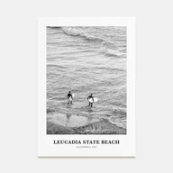 Leucadia State Beach Portrait B&W Poster