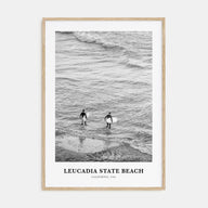 Leucadia State Beach Portrait B&W Poster