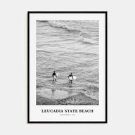 Leucadia State Beach Portrait B&W Poster