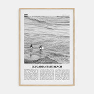Leucadia State Beach Travel B&W Poster